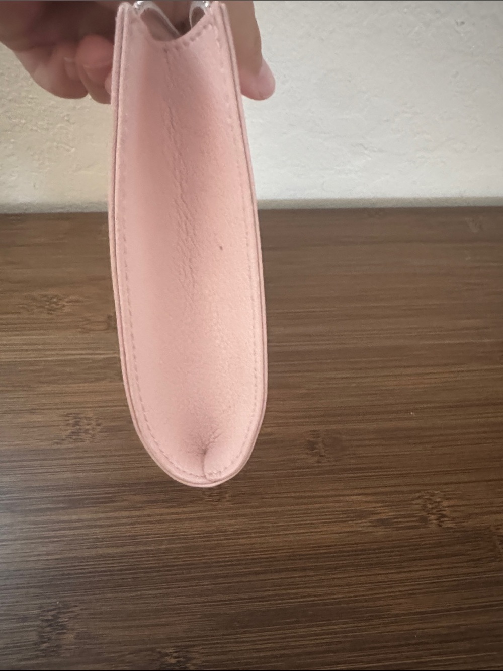 Dior Light Pink Embossed Logo Zip Pouch - Picture 5 of 5